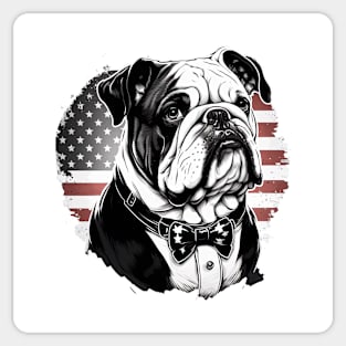 Bulldog 4th of July Sticker